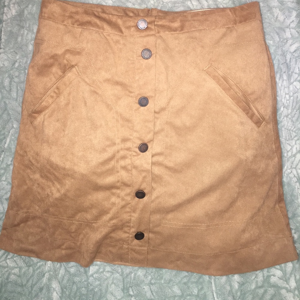 Suede mini skirt